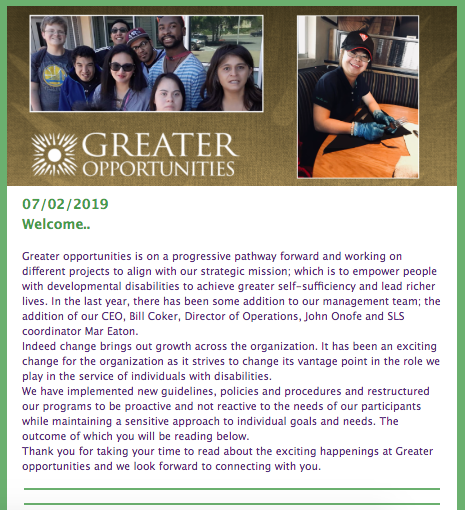 Greater Opportunities Newsletter July 10 2017