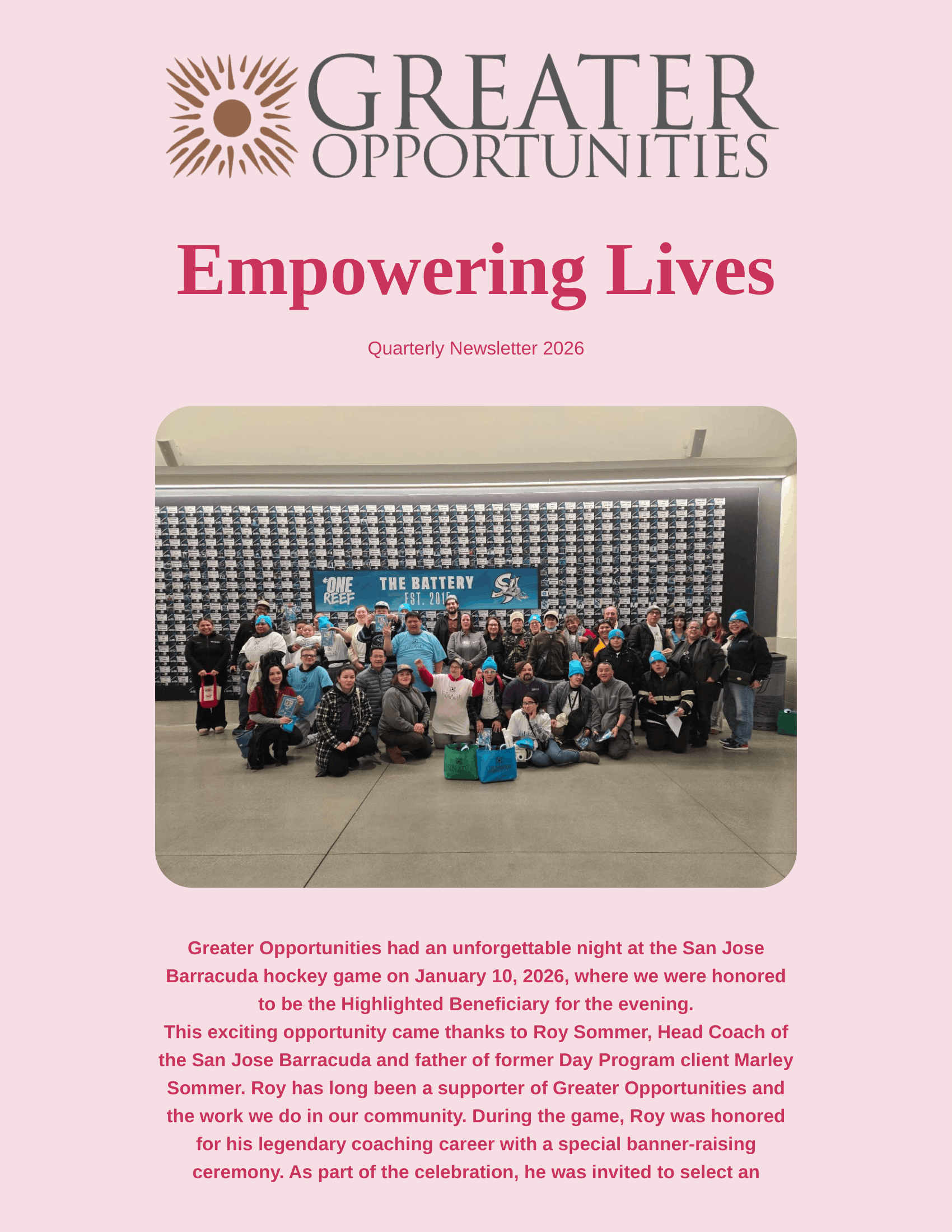 Greater Opportunities Email Newsletter February 14 2017